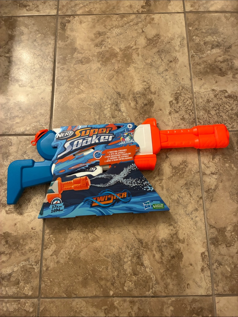 Nerf Super Soaker Twister Water Blaster - Blue & Orange NEW 2 streams and jets
